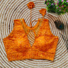 Beautiful designer rayon cotton orange color blouse