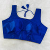 Royal blue color designer phantom silk blouse