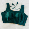 Dark green color designer phantom silk blouse