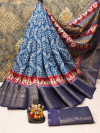 Firoji color pashmina silk saree with digital printed work