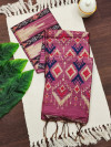 Magenta color tussar silk saree with digital Ikkat printed work