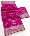 Pink color soft dola silk saree with zari weaving work