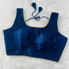 Blue color designer phantom silk blouse
