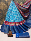 Firoji color pashmina silk saree with digital printed work