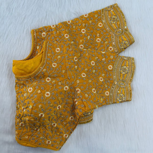 Heavy pure timo silk yellow color blouse