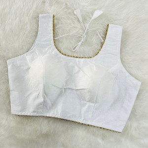 White color designer phantom silk blouse