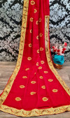 Chiffon two tone silk saree with embroidered work