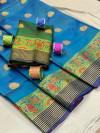 Cotton silk saree with zari weaving work