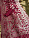 Soft banarasi silk saree silver zari weaving rich pallu