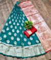 Lichi silk saree with zari weaving contrast pallu and border