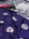 Royal blue color soft kesari silk saree with zari woven work