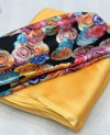 Moss chiffon saree with digital printed blouse