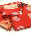 Red color lichi silk jacquard weaving saree