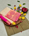 Soft silk saree with golden zari work