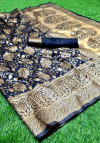 Soft banarasi silk saree with designer rich pallu