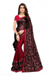 Soft lycra silk with floral printed ruffle saree
