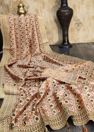 Tussar silk saree with exclusive print