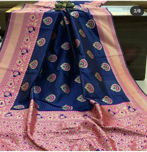 Banarasi silk weaving meenakari saree