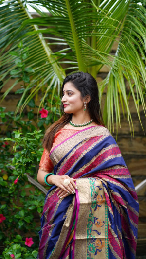 Soft silk saree with woven work
