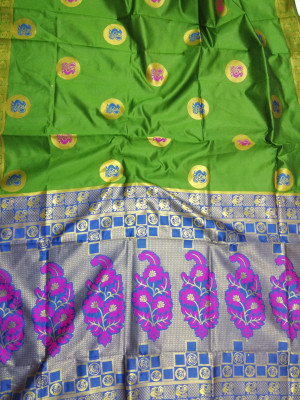 Banarasi silk paithani style saree with rich pallu