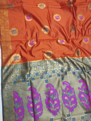 Banarasi silk paithani style saree with rich pallu