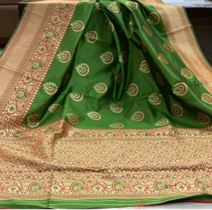 Banarasi silk weaving meenakari saree
