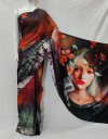 Multi color soft crape silk saree with digital printed work