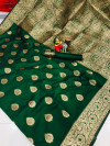 Green color soft banarasi silk saree with weaving work