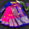 Rani pink color soft cotton silk saree with rich pallu