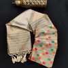 Beige color kadampalli tussar silk saree with zari woven work