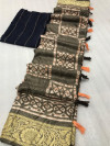 Gray color dola silk saree with weaving work