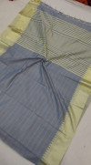 Gray color raw silk saree with woven design