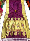Magenta color paithani silk saree with gold zari weaving border