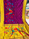 Magenta color paithani silk saree with gold zari weaving work