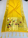 Yellow color paithani silk saree with gold zari border