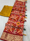 Multi color dola silk saree with weaving work