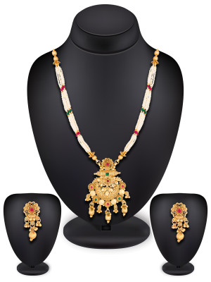 Kemp Stone Studded Long Necklace set
