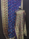 Royal blue color bandhani silk saree with hand bandhej work