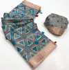 Firoji color soft cotton saree with digital printed work