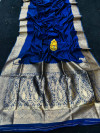 Navy blue   color kanchipuram silk saree with zari weaving work