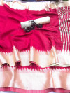 Pink color raw silk saree with lining pallu