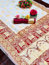 Maroon color soft silk saree with rich pallu
