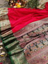 Red color banarasi silk saree with weaving work
