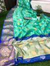 Sea green color satrangi silk saree
