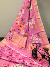 Handloom linen silk saree