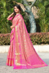 Gajari color kanchipuram handloom weaving silk saree