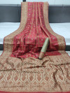 Red color ghicha silk saree with zari woven work