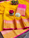 Yellow color doriya Soft cotton saree