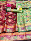 Soft banarasi lichi silk saree with rich pallu