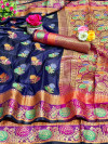 Soft banarasi lichi silk saree with rich pallu